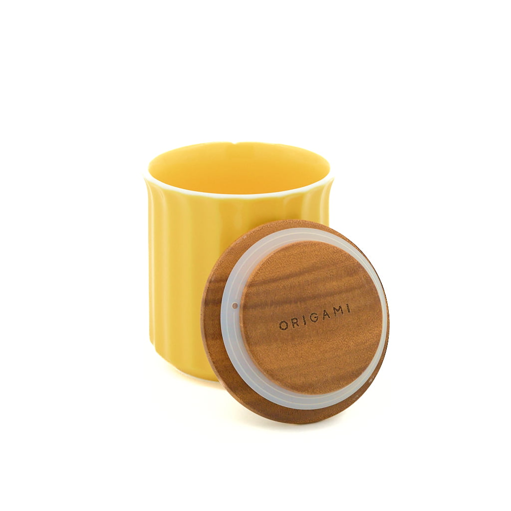 Boîte ORIGAMI Canister jaune ouvert